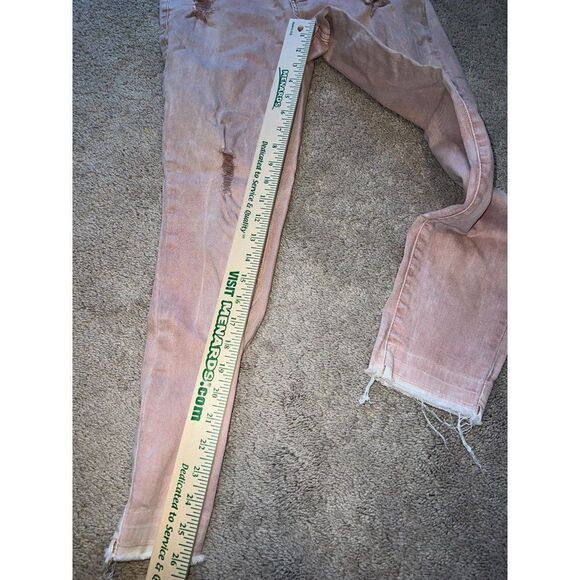 Vanity Pink Denim Jeans Distressed Size 28 - Picture 4 of 6